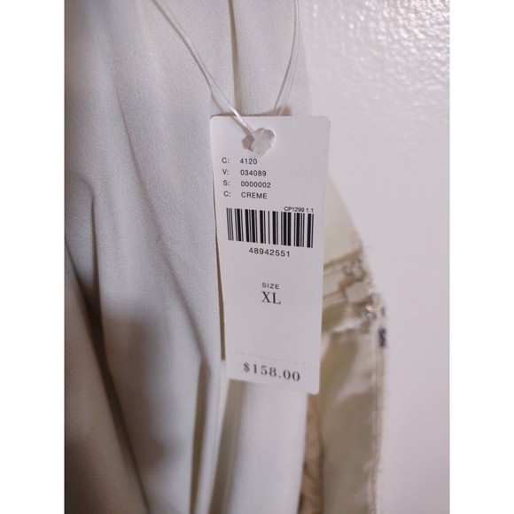 Vineet Bahl Women's XL White Black Plaid Skirt Anthro MSRP $158 Embroidered Art - Picture 9 of 12